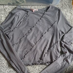 Bailey 44 Women's Ruffled Gray Blouse